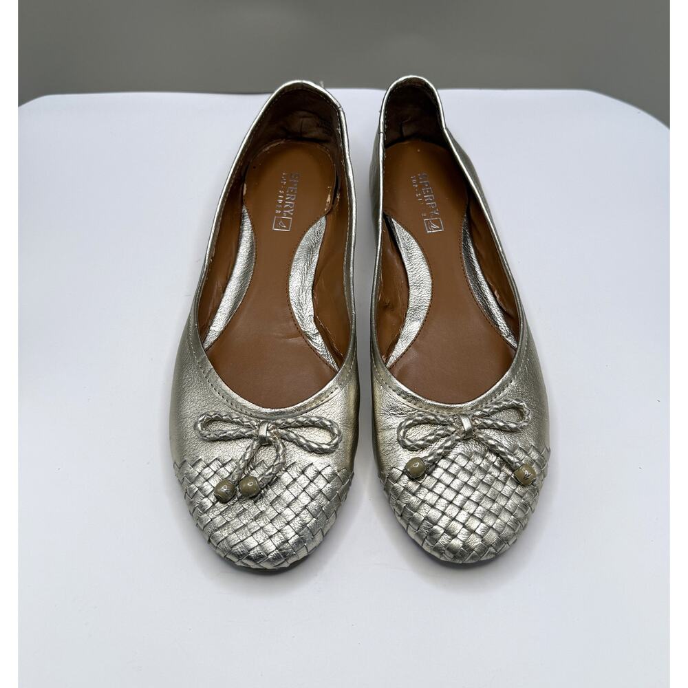 BUNDLE: 2 Sperry Maya Flats in Burgundy & in Gold Sz 9.5 - Picture 3 of 16